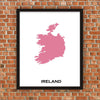 Minimalist Map Print of Ireland 16 x 20  Pink
