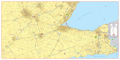 ProGeo Map of the Kitchener, Hamilton and Saint Catherine Region with Postal codes FSA