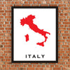 Minimalist Map Print of Italy 16 x 20  Carnival Red