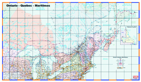 Ontario  Quebec Maritimes Wallmap