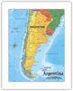 ProGeo Map of Argentina 8 x 10 Print or framed