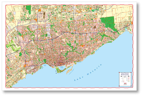 ProGeo Metro Toronto   Marketing Map laminated with with Postal Codes