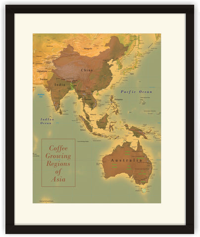 Map of Asia Coffee Regions