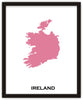 Minimalist Map Print of Ireland 16 x 20  Pink
