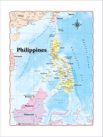 Map of Philippines 8 x 10 Print