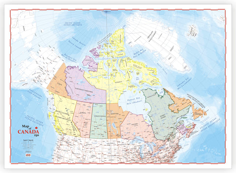 ProGeo Map of Canada 150 Years Birthday Edition Laminated Large 48" x 72"
