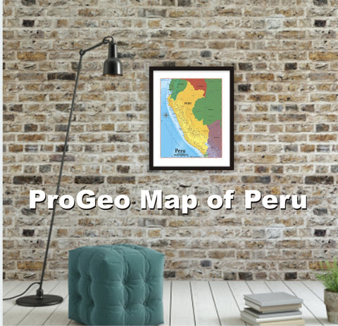 Map of Peru 8 x 10 Print