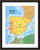 ProGeo Map of Spain 8 x 10 Print or framed