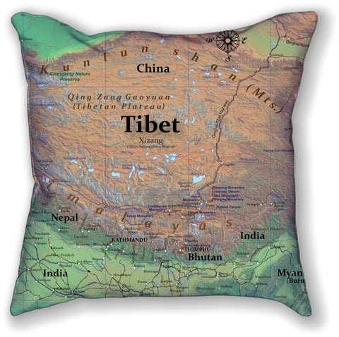 Tibet Throw Pillow 18" X 18" DOUBLE SIDED